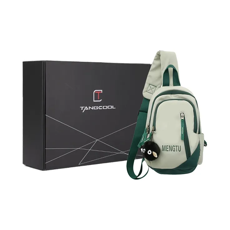 TANGCOOL Nylon Shoulder Bag Crossbody Bag Sling Bags Regular Unisex Black & White & Gray & Green-28