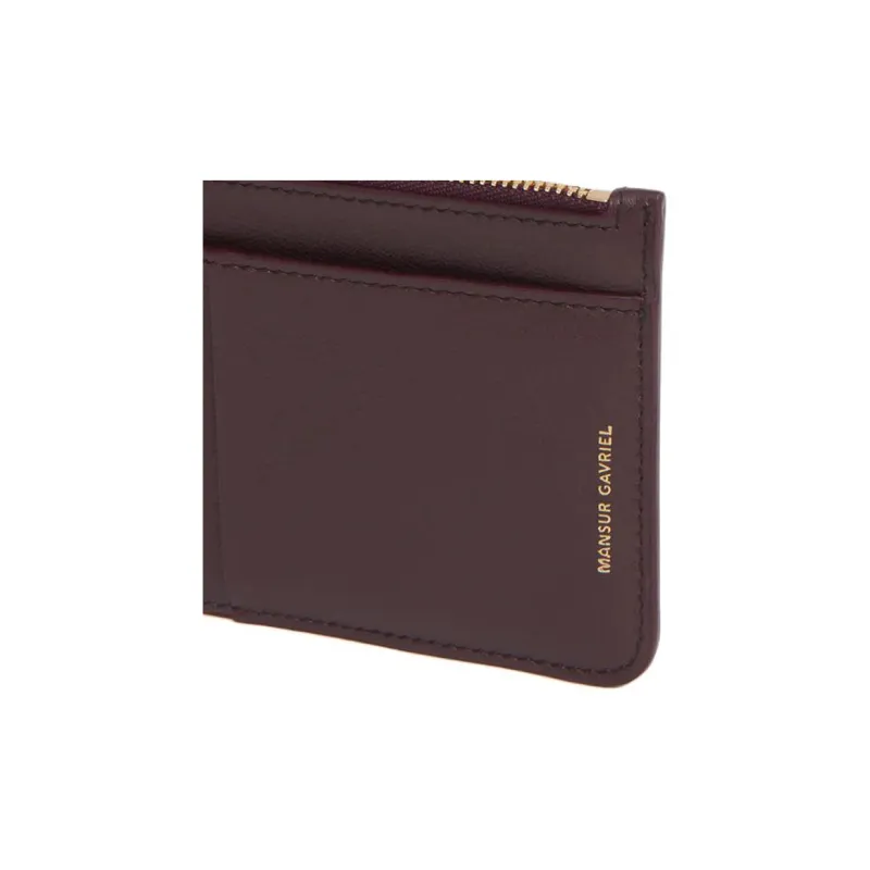 MANSUR GAVRIEL Calfskin Card Holder Women's Plum Red-3