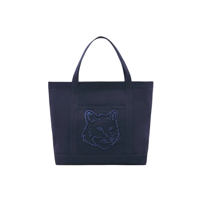 Maison Kitsune Cotton And Canvas Bag, Tote Bag, Shopping Bag, Handbag Large Size Women's Ink Blue-0