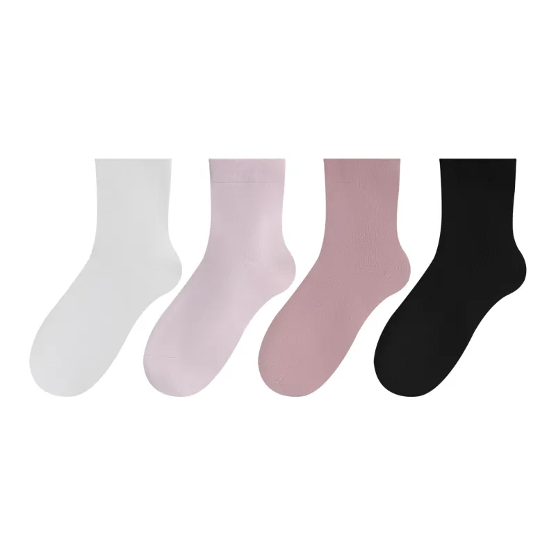 XXLLG Spring And Fall Mid Calf Socks Women's 4 Pack-4