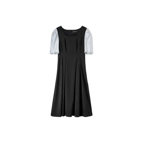 FANQIN Short-Sleeved Dresses Women's Black