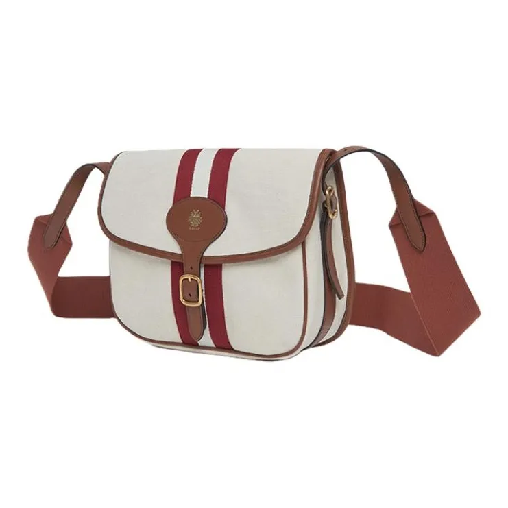 BALLY Fabric Cow Leather Patchwork Shoulder Bag Crossbody Bag Medium Size Men's Bone White & Brown-2