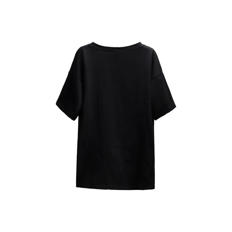 Cypress House Drop Shoulder Sleeve T Shirt Women's Black-1