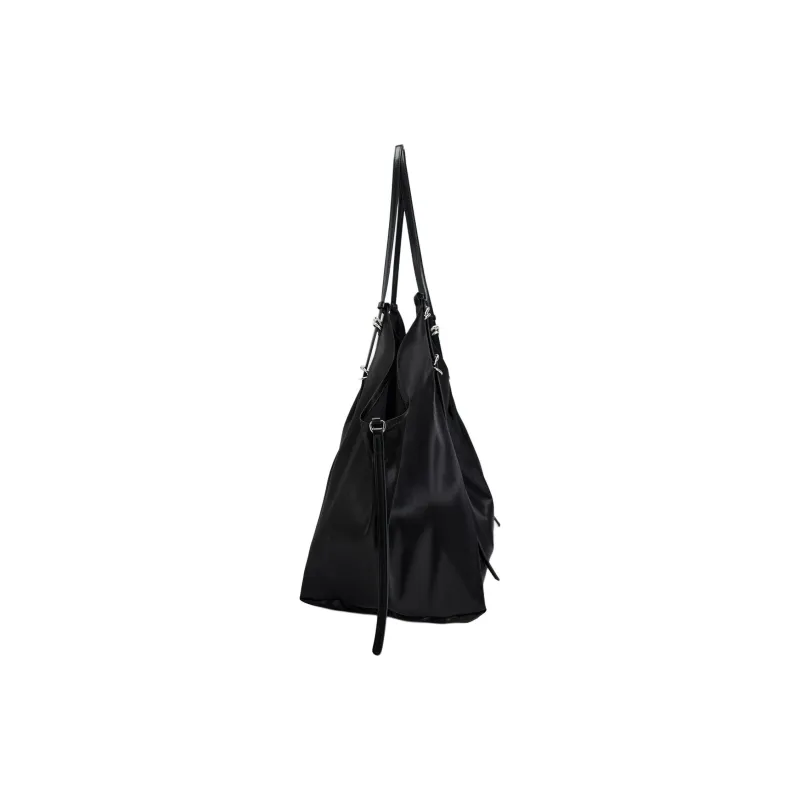 ZARA Polyester Handbag Shoulder Bag Large Size Women's Black-2