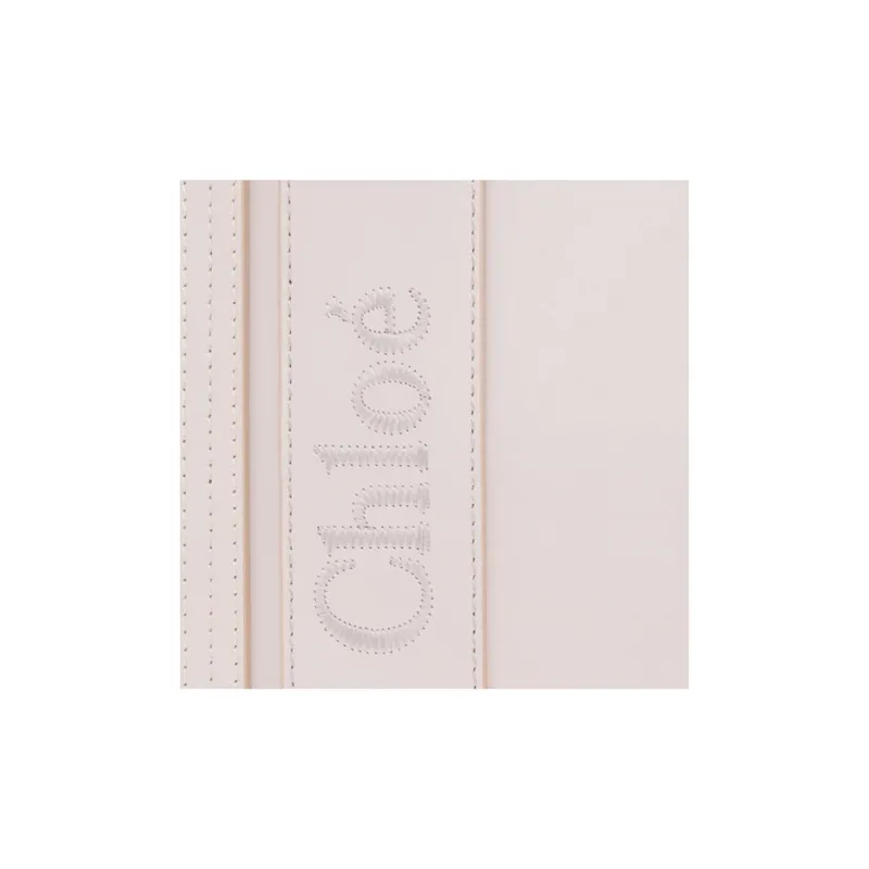 Chloe Woody Smooth Calf Leather Tote Bag Shopping Bag Handbag Large Size Women's White-3