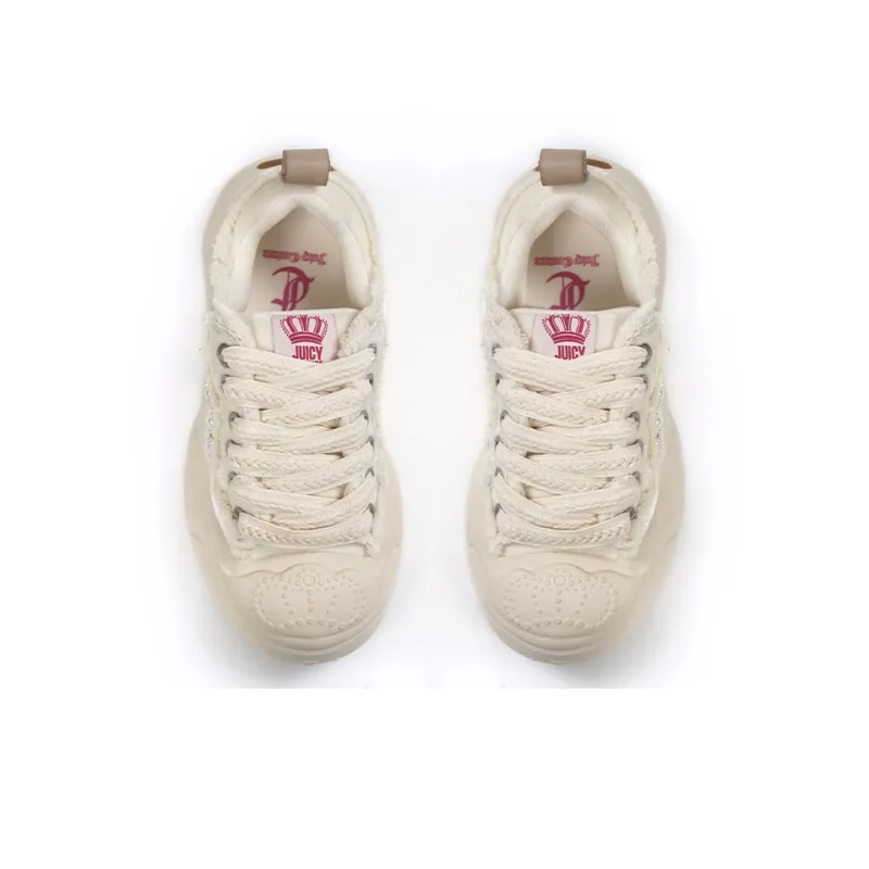 JUZI Low-Top Canvas Shoes Women's Gardenia White Color-3