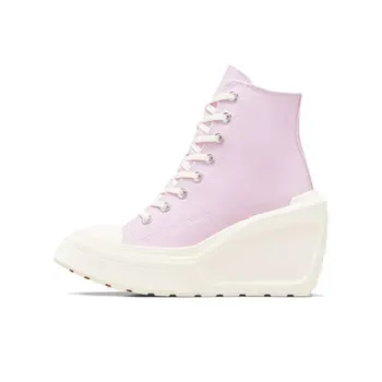 Converse Chuck 70 De Luxe Wedge Slip Resistant Height Increasing High Top Canvas Shoes Women's Purple White Black