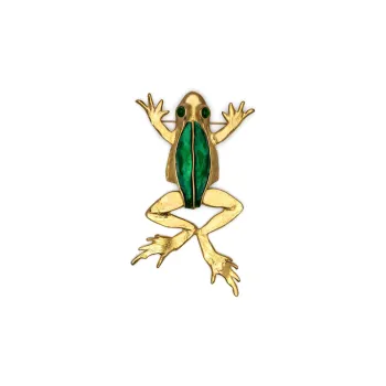 Kenneth Jay Lane Frog Hammered Enamel Brooch