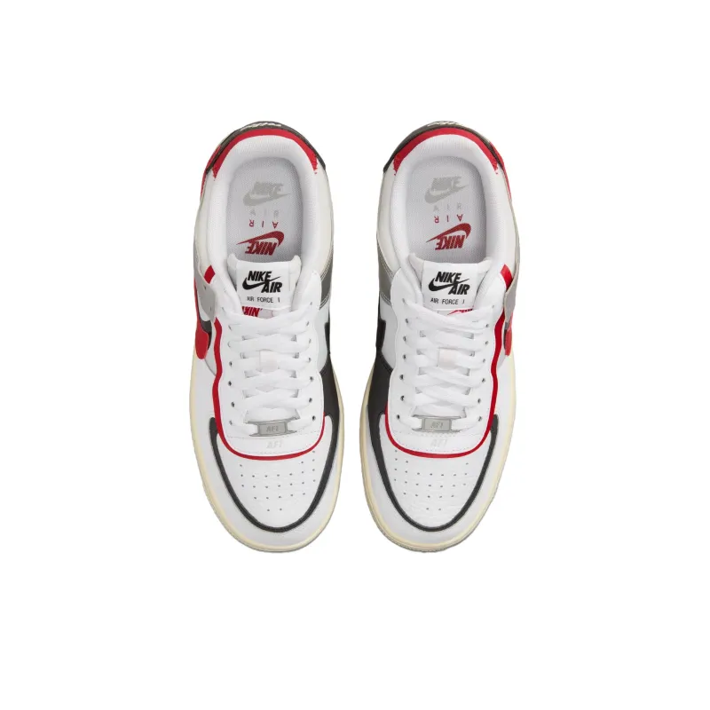 Nike Air Force 1 Low Shadow White Silver Gym Red Women's-3