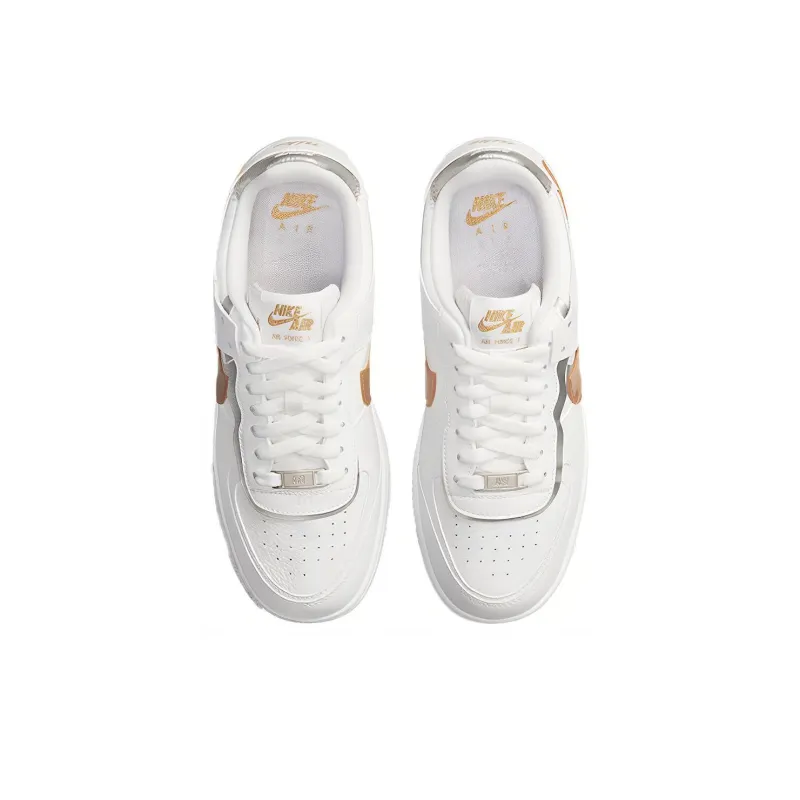 Nike Air Force 1 Low Shadow White Gold Women's-3