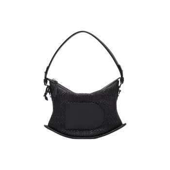 Delvau Pin Swing Taurillon Soft Soft Grain Calfskin One Shoulder Handbags Women's Black