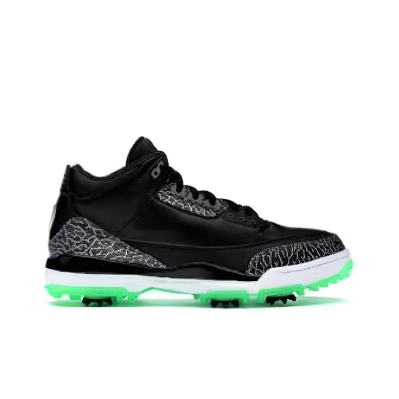 Jordan 3 Retro Golf Black Green Glow-1