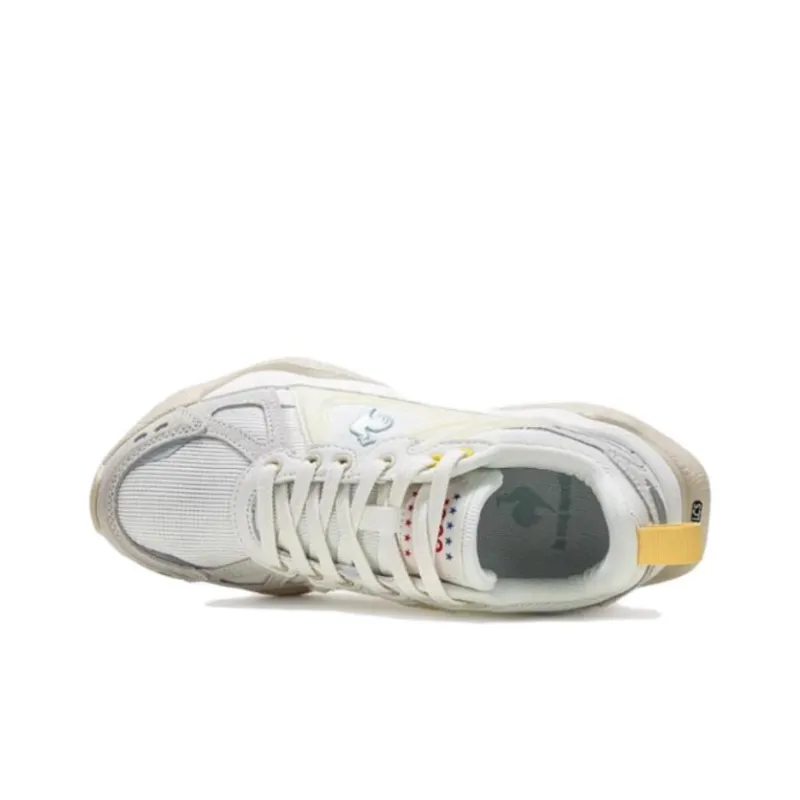 Le Coq Sportif Cushioning Support Lightweight Breathable Low Top Running Shoes Women's Beige Gray-3