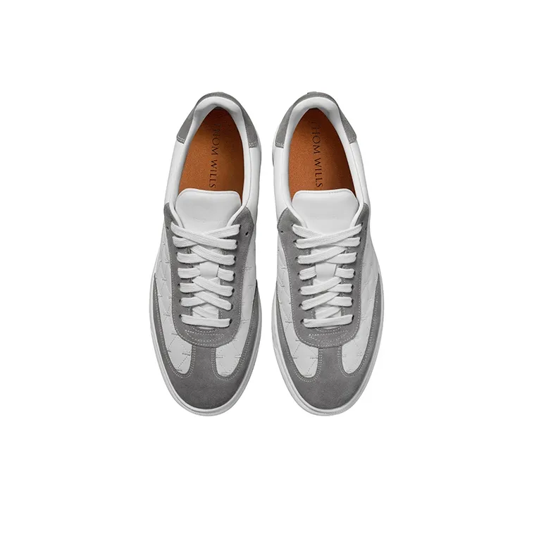 THOM WILLS Trendy Versatile German Army Trainers Low Top Skateboard Shoes Men's Gray White-10