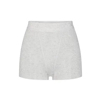 SKIMS THREADBARE RIB SHORT SHORT Boxer Shorts Women's Light Heather Grey