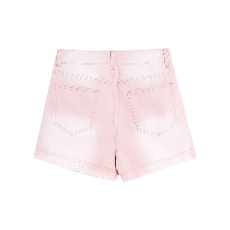 PZHK Denim Shorts Women's Pink-1