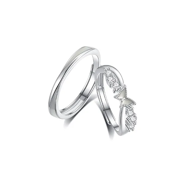 Asia Star Alloy Rings Unisex Silver-0