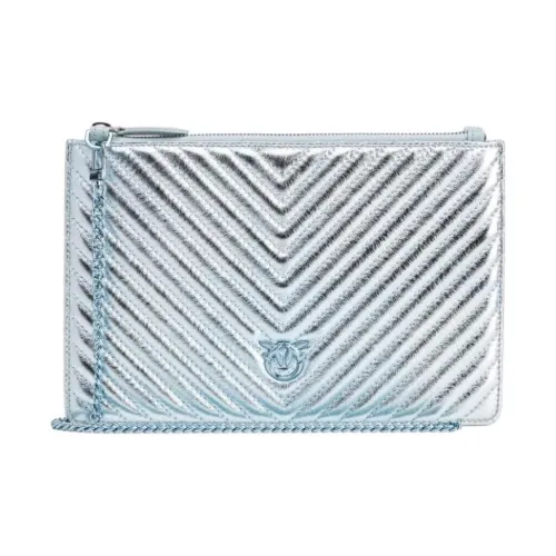 PINKO Matelassé Metallic Clutch Bag