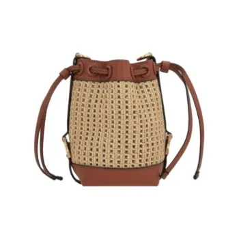 Chloé Raffia Micro Marcie Bucket Bag