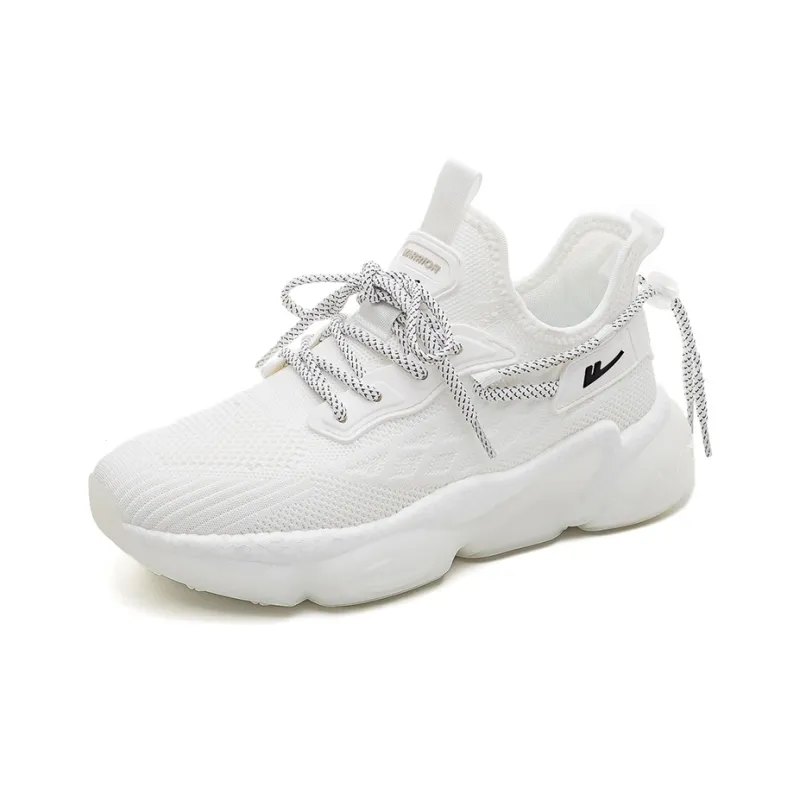 Warrior Warrior Height Increasing Breathable Low Top Chunky Sneakers Men's White-2