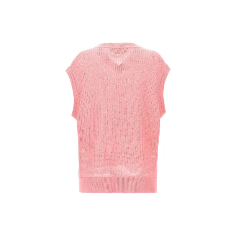 MARNI V Neck Sweater Vest 'Pink'-1