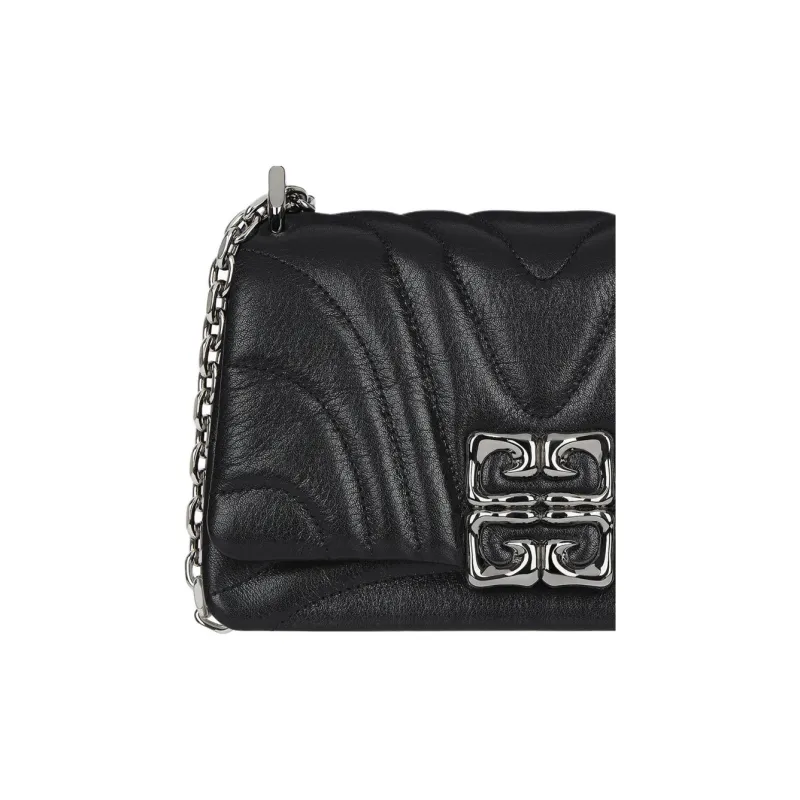 GIVENCHY Quilting Calfskin Crossbody Bag Shoulder Bag Small Size Women's Black-5
