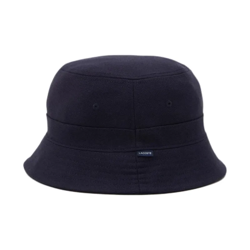 LACOSTE Organic Cotton Bucket Hats Unisex Marine Blue-2