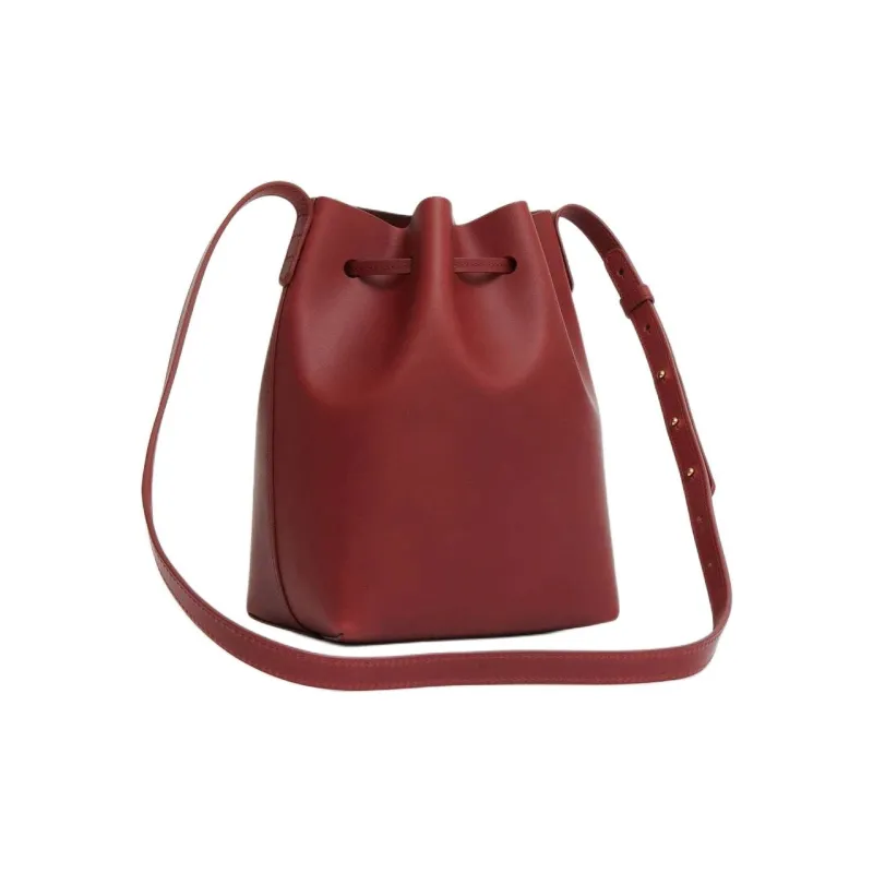 MANSUR GAVRIEL Plant Tanned Leather Bucket Bags Shoulder Bag Crossbody Bag Mini Women's Deep Red-1