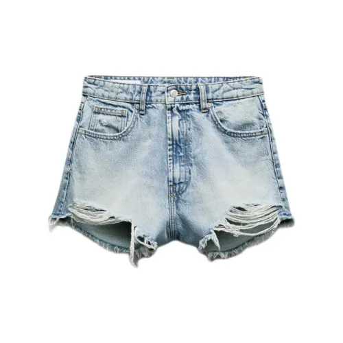 ZARA Denim Shorts Women's Light Blue