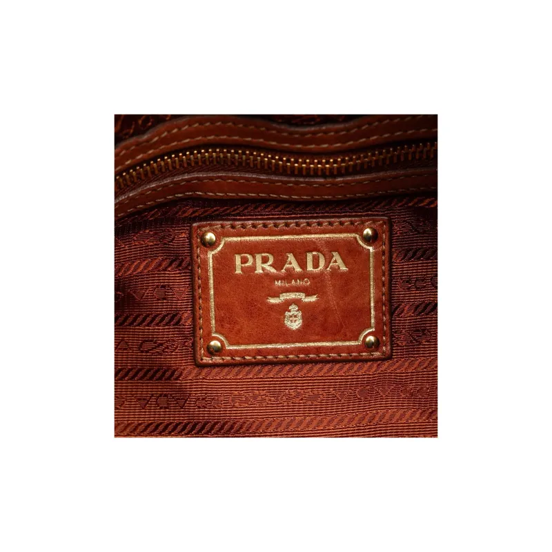 PRADA Nylon Tote Bag Shopping Bag Shoulder Bag Handbag Unisex Orange-8