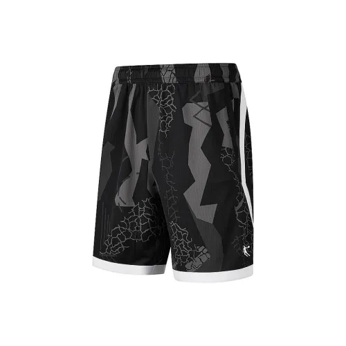 QIAODAN Casual Shorts Men Black Tarwash Print