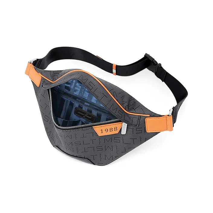 MashaLanti PVC With Synthetic Leather Fanny Pack Regular Men's Gray Blue-5