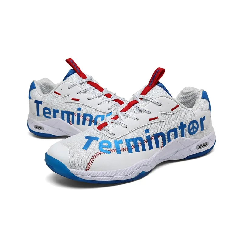 XPD Badminton Shoes Unisex Low Top White/Blue-4