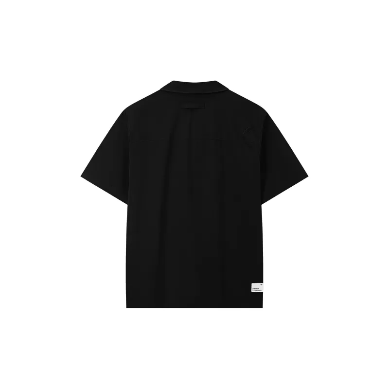 SEPTWOLVES Solid Color Casual Short Sleeved Shirt Men's-5