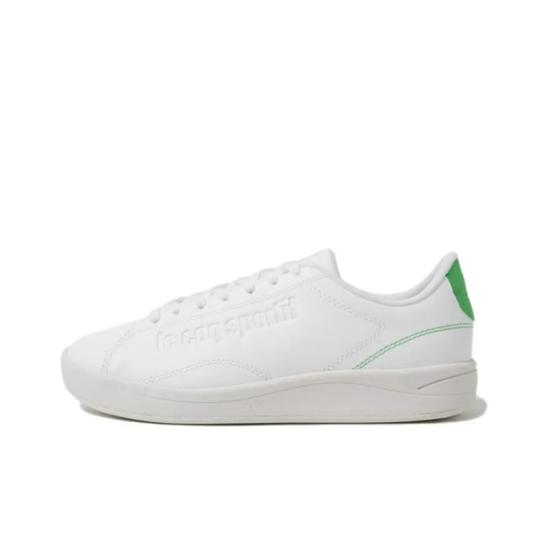 Le Coq Sportif Waterproof And Wear resistant Low Top Skateboard Shoes Unisex White Green-0