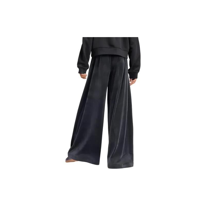 Adidas Originals Velvet Loose Track Pants Knitted Sports Pants Women's Black-1