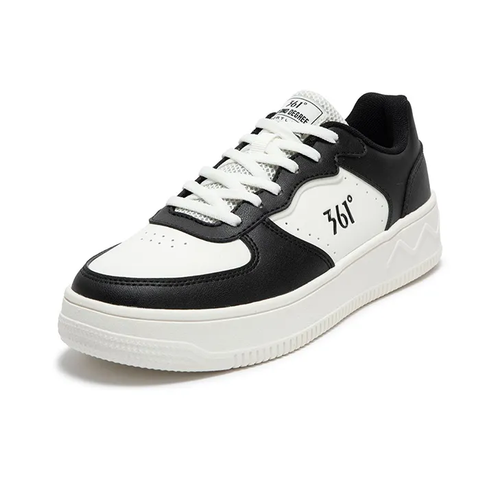 361° Air Force One Anti Slip Wear Resistant Low Top Skateboard Shoes Women's White Black-1