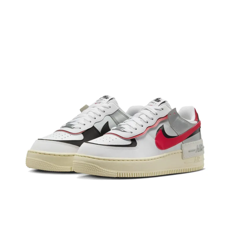 Nike Air Force 1 Low Shadow White Silver Gym Red Women's-2