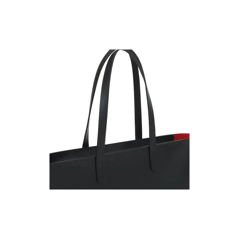 MANSUR GAVRIEL Saffiano Leather Tote Bag Shopping Bag Handbag Small Size Women's Black & Red-3