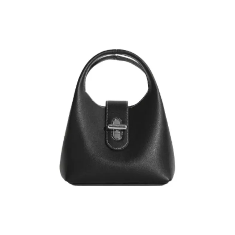 Cthulhu Cow Leather One Shoulder Crossbody Portable Two Tone Basket Bag Medium Size Women's Black-2