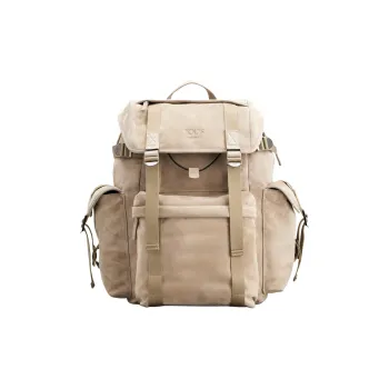 TOD'S Suede Leather Backpack Medium Size Men's Beige Yellow