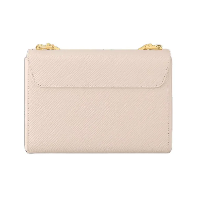 LOUIS VUITTON Twist Epi Textured Leather Patchwork Cow Leather Shoulder Bag Medium Size Women's Quartz White-2
