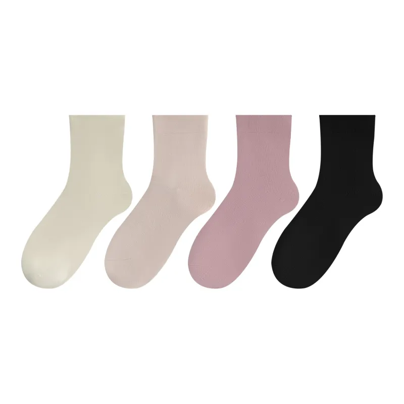 XXLLG Spring And Fall Mid Calf Socks Women's 4 Pack-11