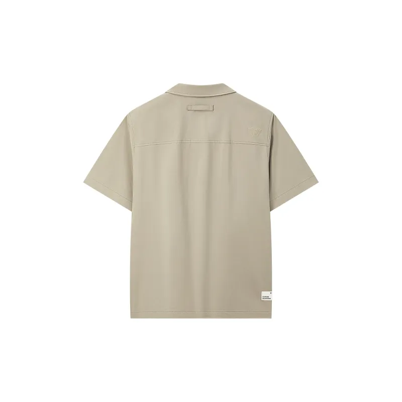 SEPTWOLVES Solid Color Casual Short Sleeved Shirt Men's-1