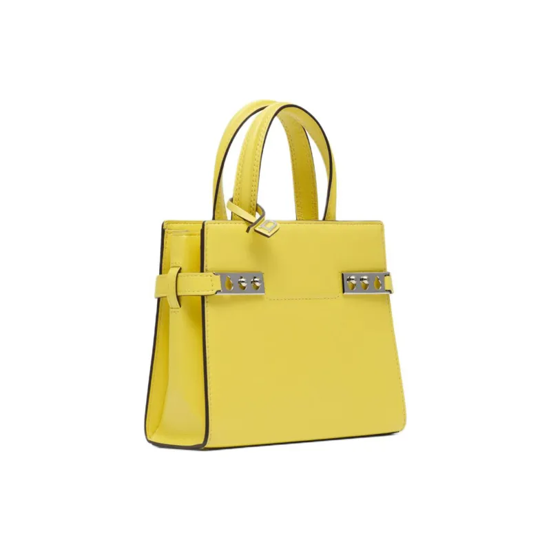 Delvau Tempête Calfskin Shoulder Bag Crossbody Bag Handbag Small Size Women's Pomelo Yellow-1