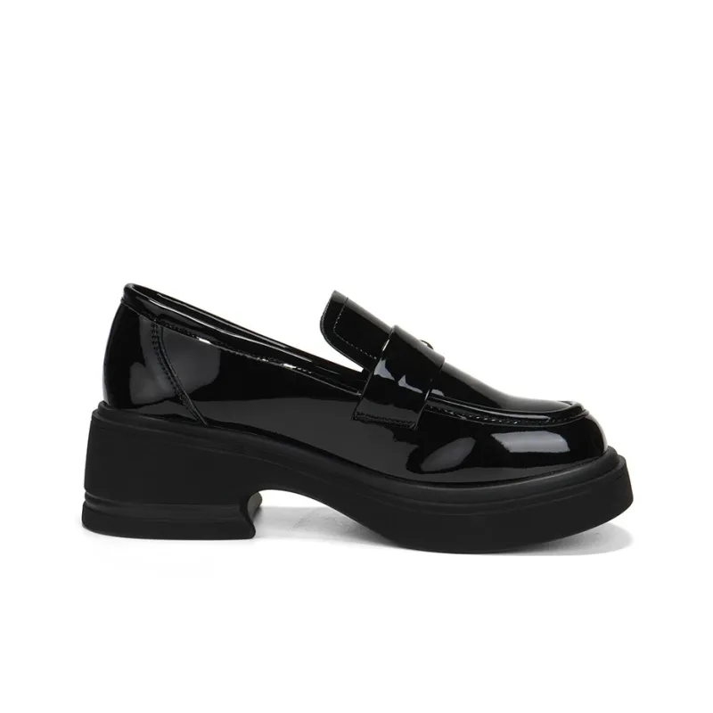 OMS Ballet Flats Loafers 5cm Women's Black-1