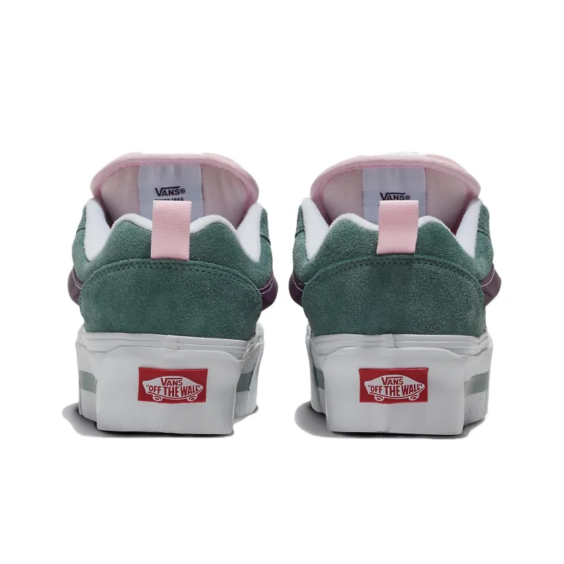 Vans Knu Stack Anti Slip And Wear Resistant Lightweight Low Top Skateboard Shoes Women's Green Pink-2