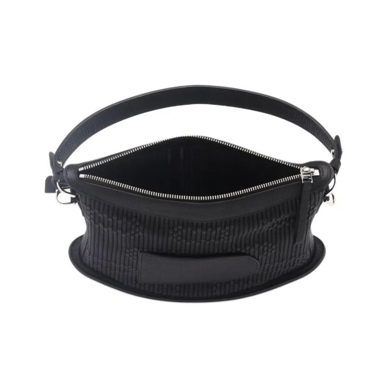 Delvau Pin Swing Taurillon Soft Soft Grain Calfskin One Shoulder Handbags Women's Black-3