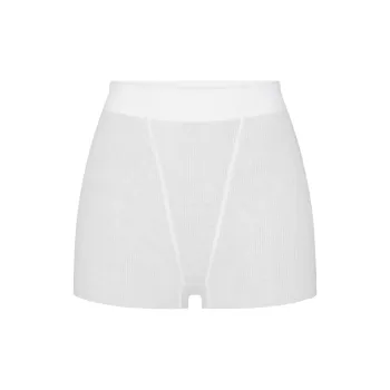 SKIMS THREADBARE RIB SHORT SHORT Boxer Shorts Women's SNOW/Snow