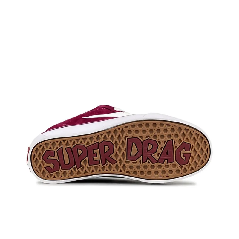 LuzaoT SUPER DRAG Anti Slip Wear Resistant Low Top Skateboard Shoes Unisex Burgundy-5